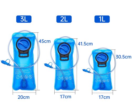 XZSUN Outdoor Hydration Bladder, 2L-2.5L-3L Water Bladder for Hiking Backpack Leak Proof Water Reservoir Storage Bag, Water Bag for Bicycling Hiking Camping (Dark Blue, 1L)