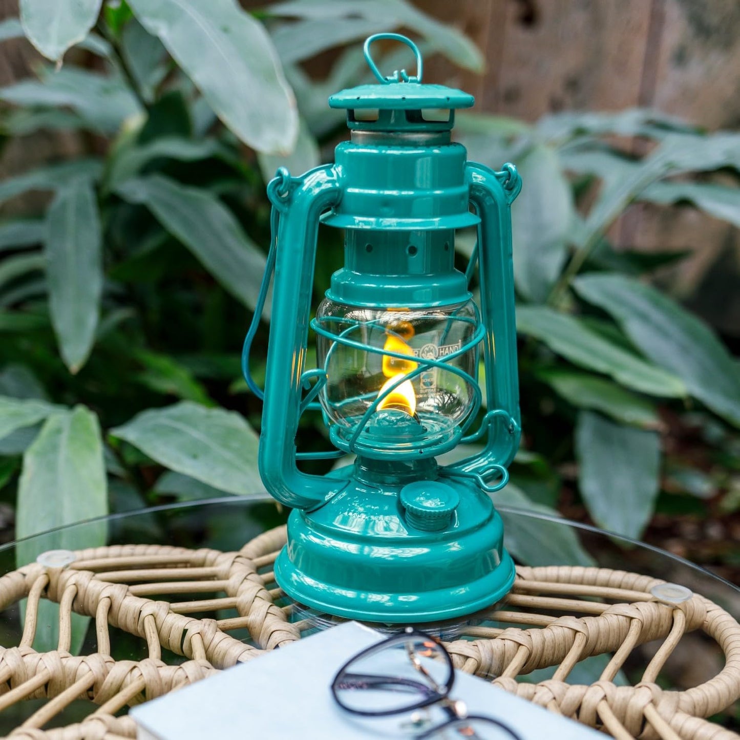 Outdoor Kerosene Fuel Lantern, German Made Weather Resistant Baby Special 276 Galvanized Hurricane Lamp for Camping or Patio, 10 Inches, Bronze