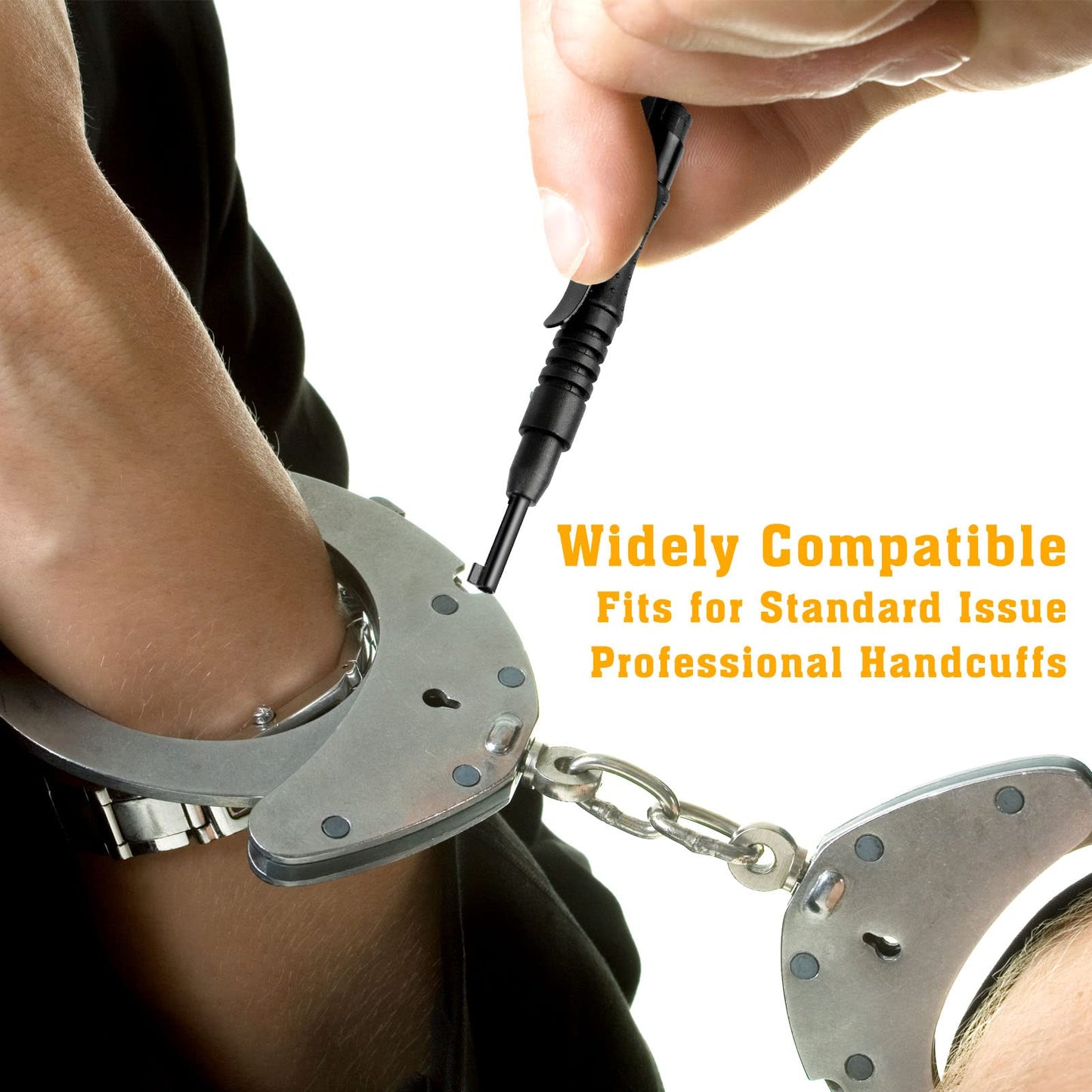 JOTOVO Pocket Key Universal Round Handcuff Key, Police Cuff Keys 4 Inch with Clip for All Standard Series Hand cuffs
