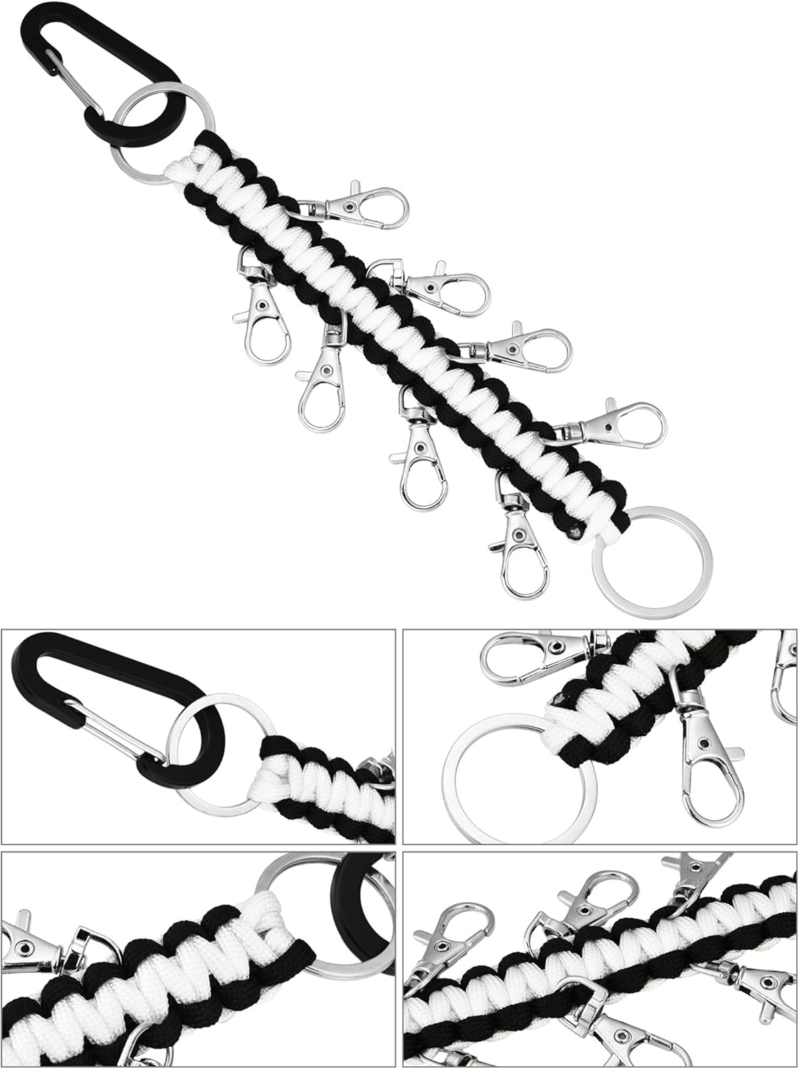 2 Pieces Paracord Cheer Bows Holder Paracord Keychain for Teen Girls Cheerleader Sports
