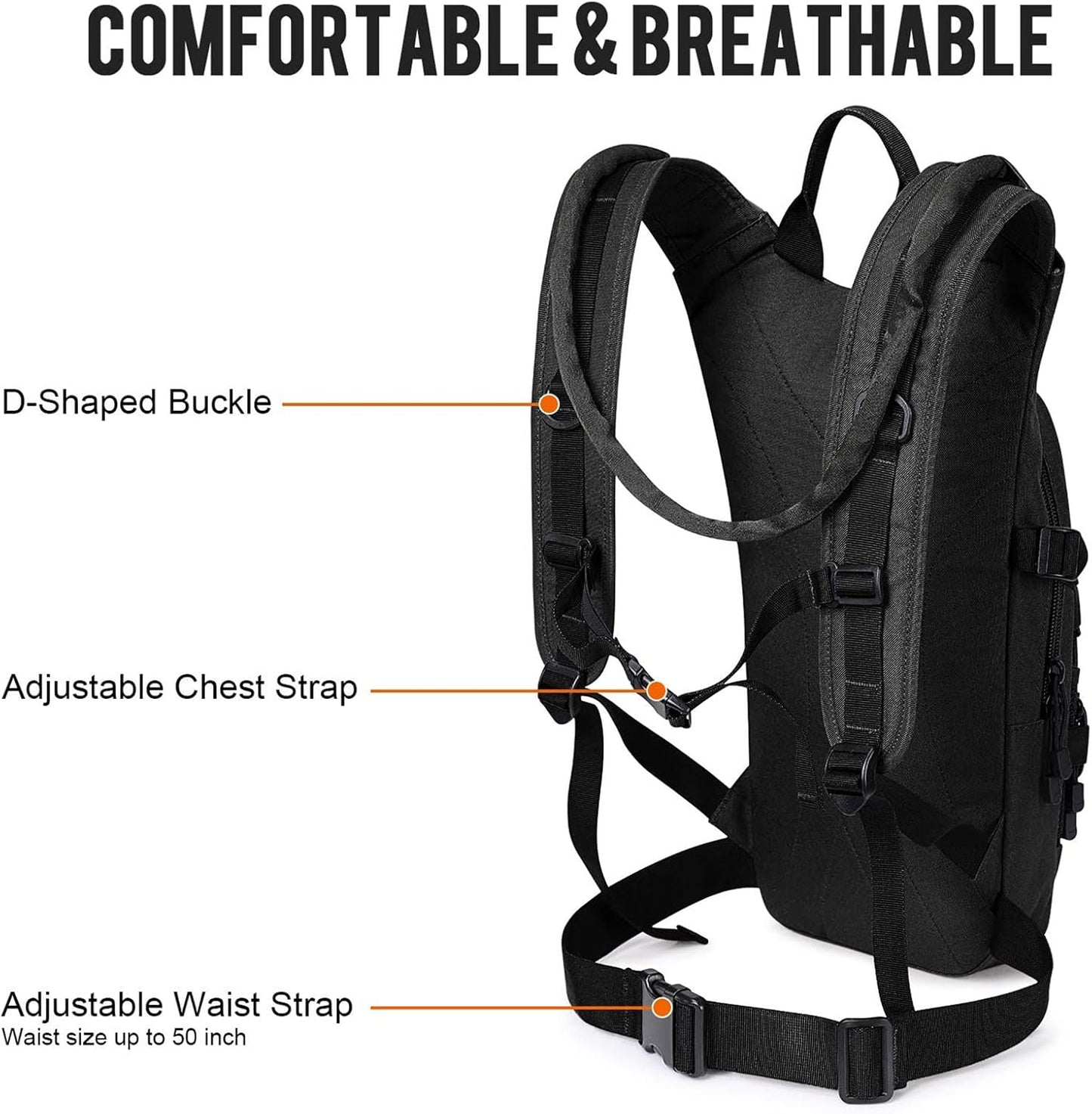 G4Free Hydration Pack Sports Runner Hydration Backpack with 3L Bladder for Running Hiking Cycling Biking
