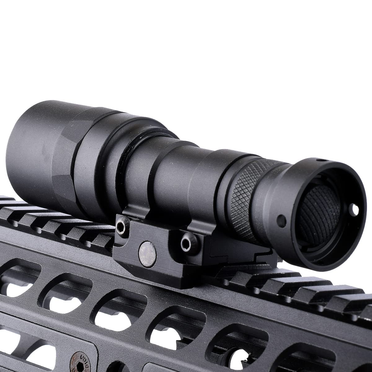 KECPVLI Tactical LED Mini Scout Weaponlights Single Mode Hunting Light with Pressure Switch and Rifle Mount Black