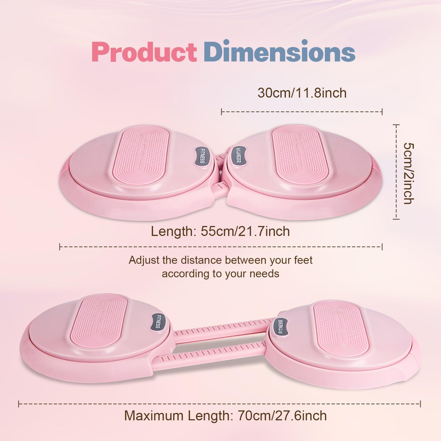kisnbld Ab Twister Board, Waist Twister Machine with Resistance Bands, Waist Twisting Disc for Core & Ab Exercise, Foot Massage, Ideal for Slimming Workout