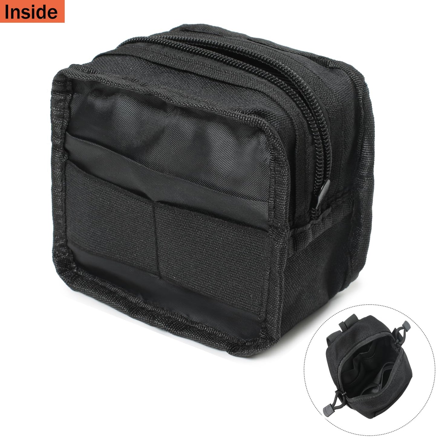 2 Pack Mini Tactical Molle Compact Ammo Pouch - General Purpose Admin Pouches Small Admin Molle Pouches EDC Tool GP Pouch Bag Horizontal Utility Multi-Purpose Waist Belt Bag(Black)
