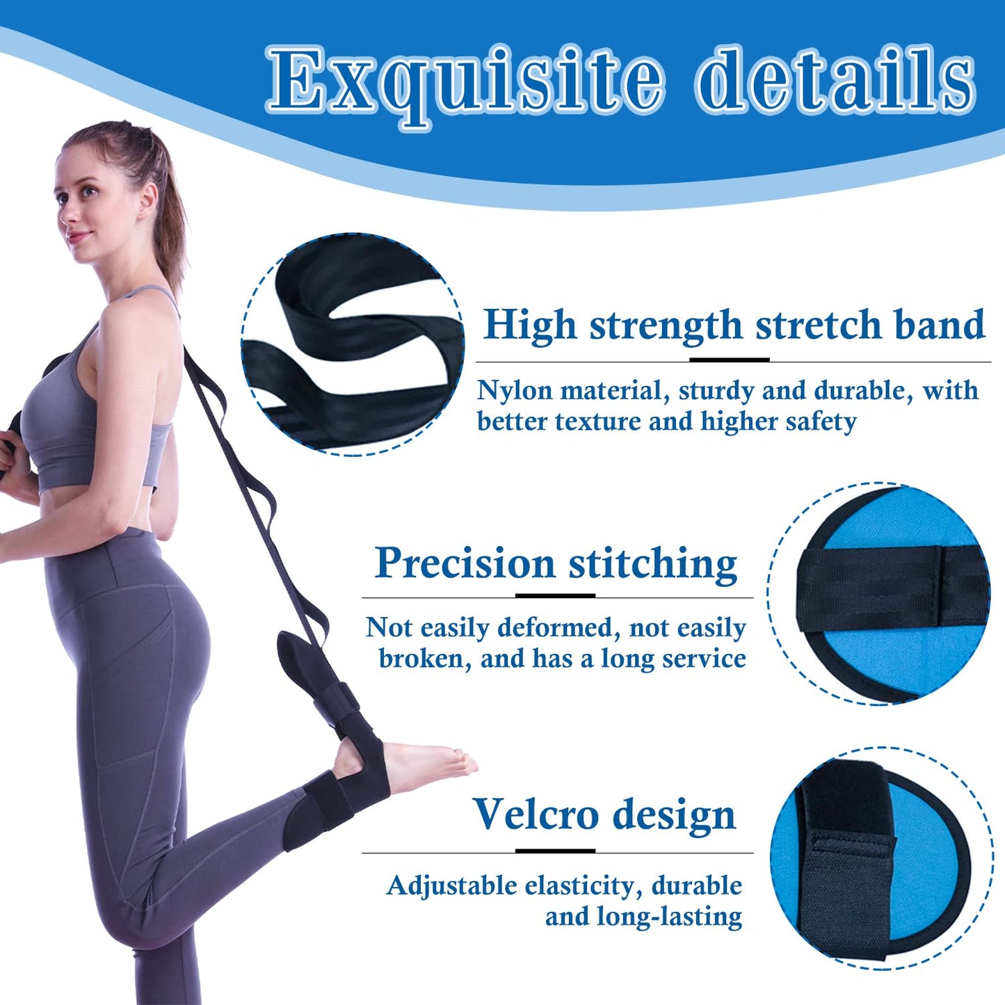 JIURUN Foot Rocker,Stretching Strap,Foot and Calf Stretcher Kit,Plantar Fasciitis Stretcher,Calf Stretcher Rocker Suitable for Stretching Legs, Thighs