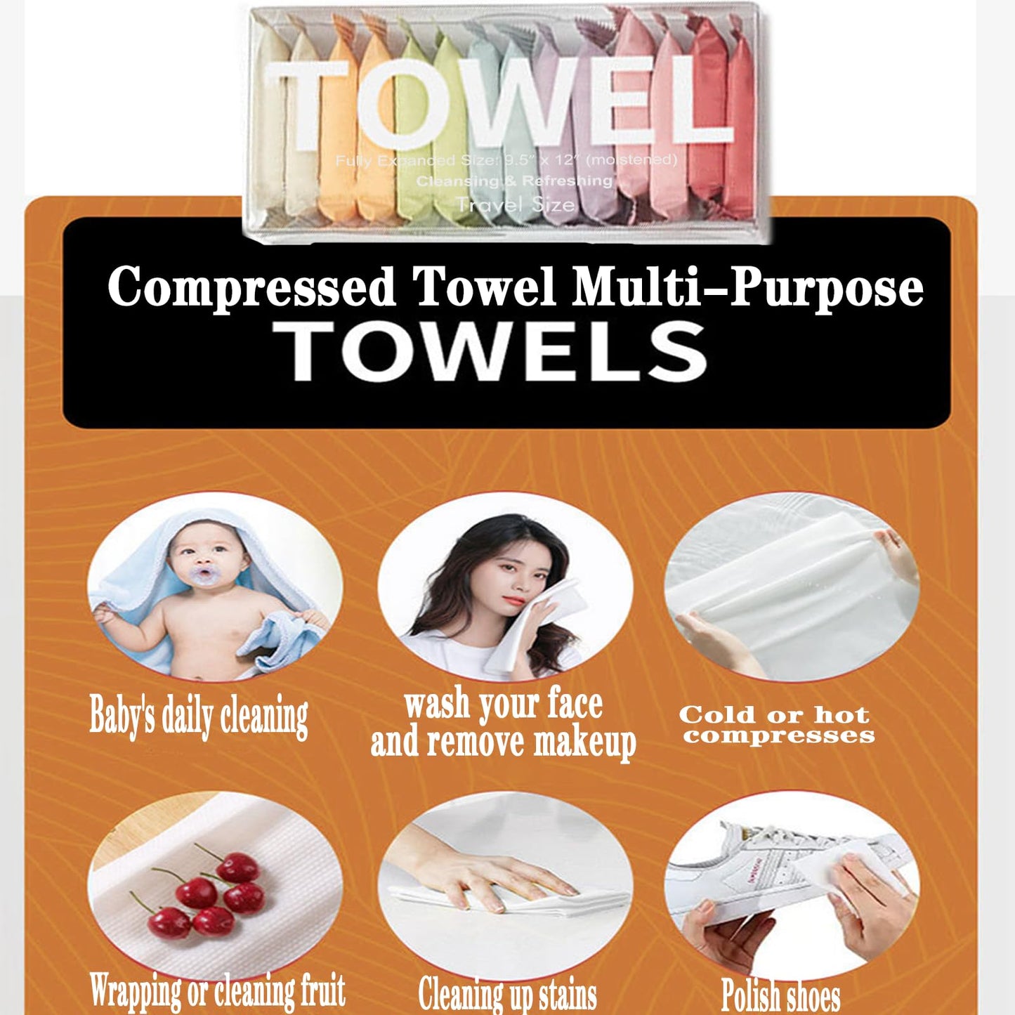 Compressed Portable Face Towel Tablet - 28 Pack Reusable Washcloth, Wet and Dry Disposable Wipes for Baby, Dog, Camping, Travel, Hiking, Home, Beauty (Bluk)
