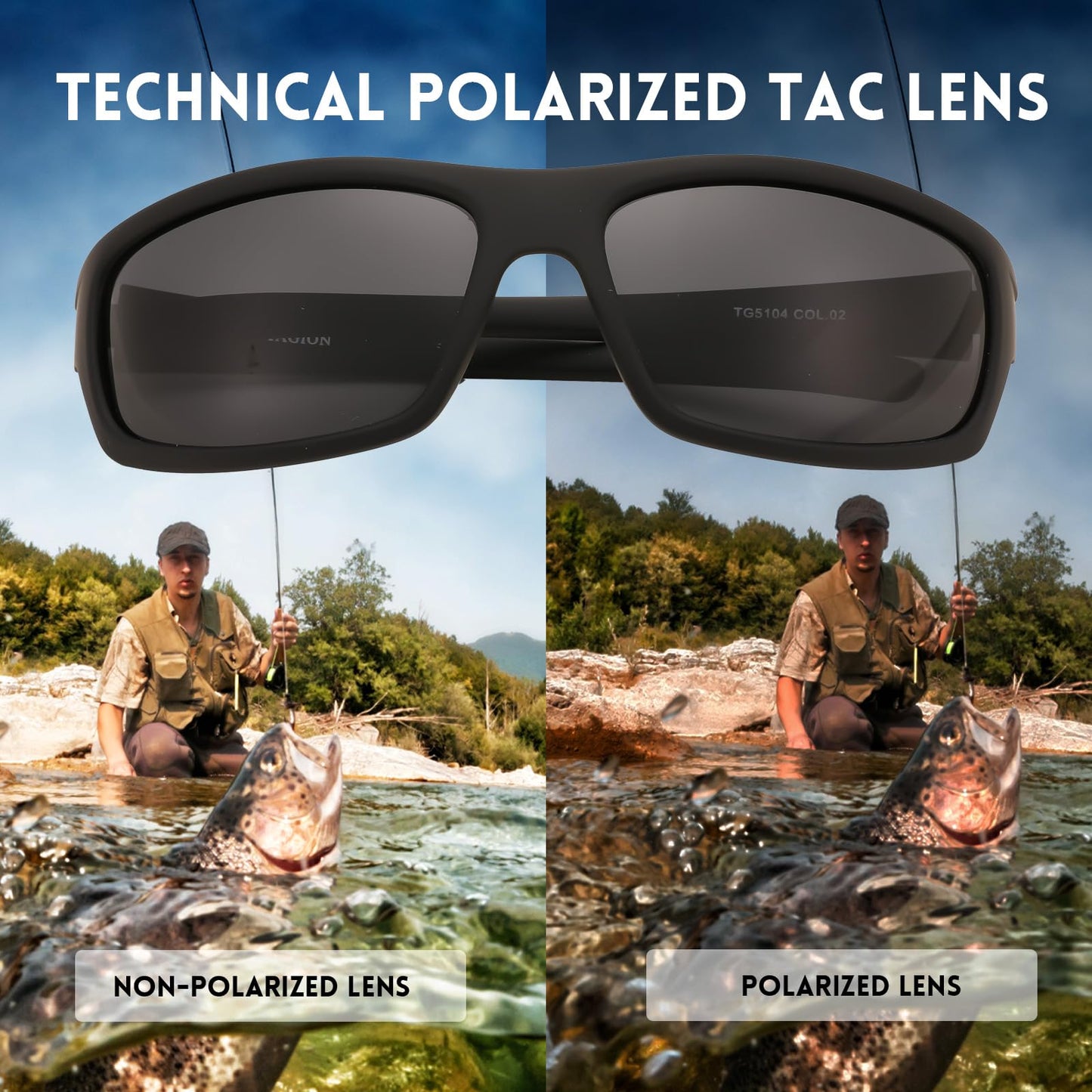 Karsaer Mar Polarized Sports Sunglasses,Ideal for Men and Women,for Fishing Running Kayaking Golf, UV Protection