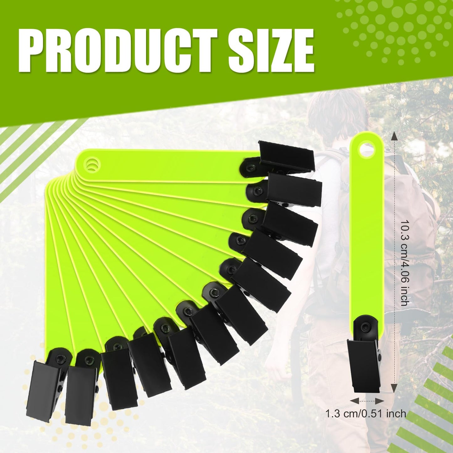 Leitee Trail Markers Reflective Tree Tacks Hunting Reflector Tacks Trail Marking Ribbon with Clips for Hiking Hunting Outdoor (Fluorescent Yellow,24 Pcs)