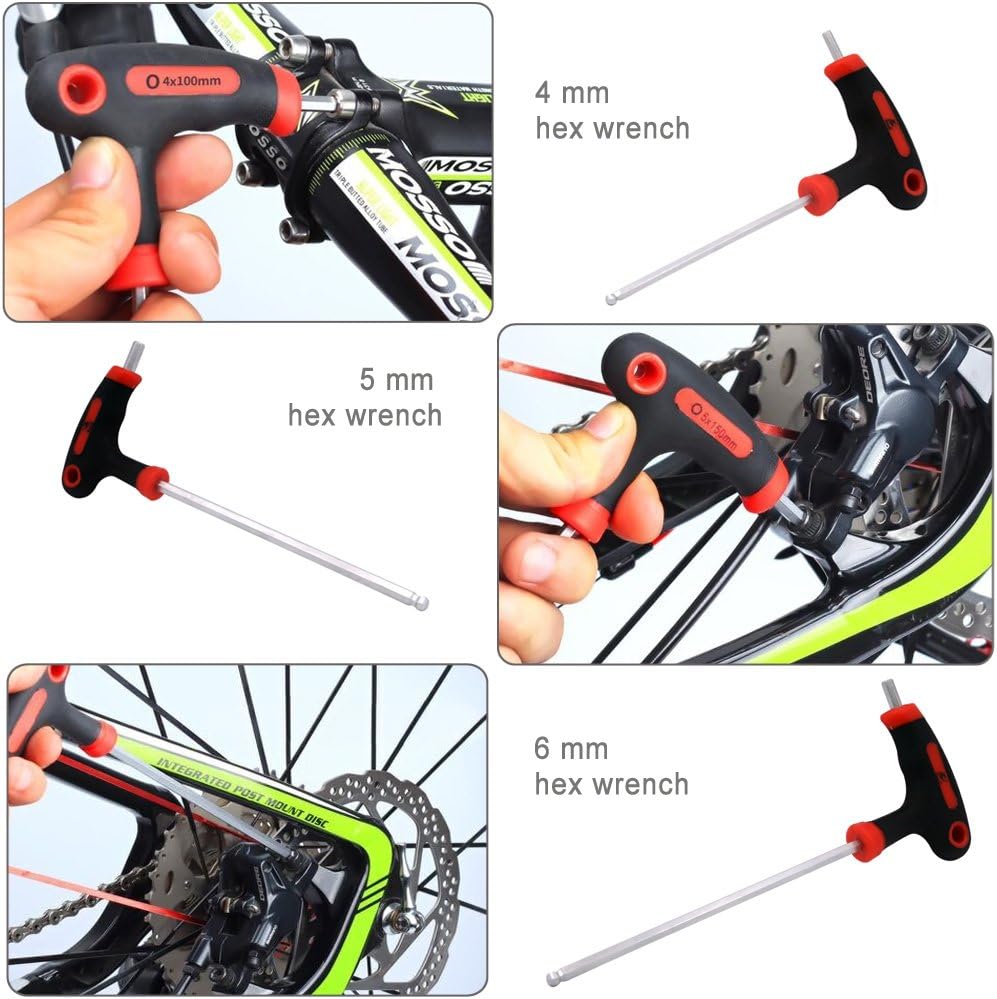 4/5/6mm T-Handled Energe Saving Hex Wrench Set for Bike Pedal Handlebar Disc Brake Mount Repair
