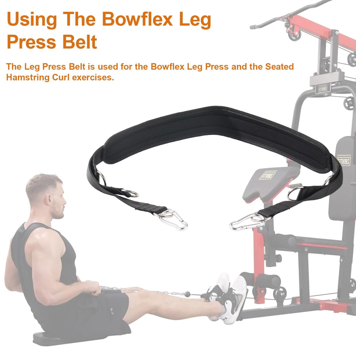 Home Gyms Leg Press Belt Rowing Strap for Bowflex pr1000 and Most Home Gyms belt Attachment Replacement