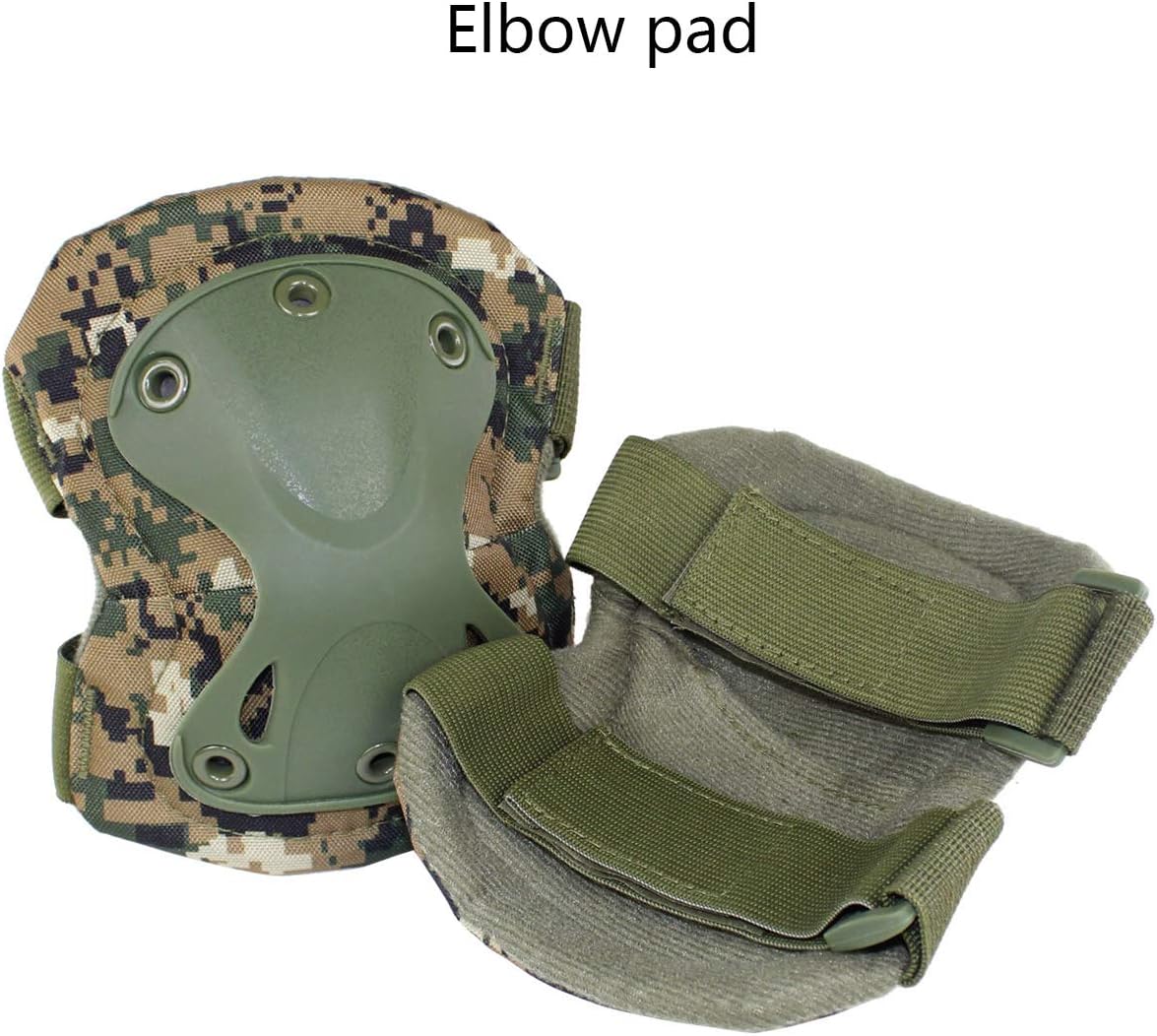 AOUTACC Tactical Combat Knee & Elbow Protective Pads Set for Outdoor CS Paintball Game Cycling Safety Skateboarding Gear Skates Knee Protection Guard Pads
