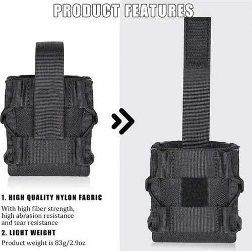 TAREEL Open-Top Hinged Handcuff Holster Pouch,Handcuff Case Fit Asp/Folding Rigid Handcuff,Compatible MOLLE/Law Enforcement Chain Cuff Holder/Various Work Belts