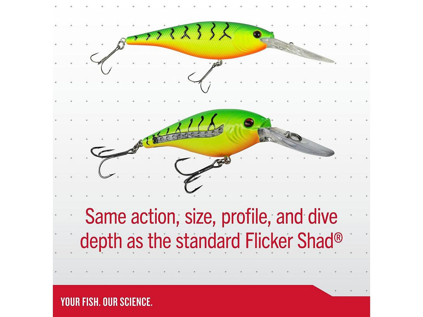 Berkley Scented Flicker Shad Tiger 5 Pack Fishing Lure, Assorted, 3/16 oz, 2.75in | 7 cm, Size, Profile and Dive Depth Imitates Real Shad, Equipped with Fusion19 Hook