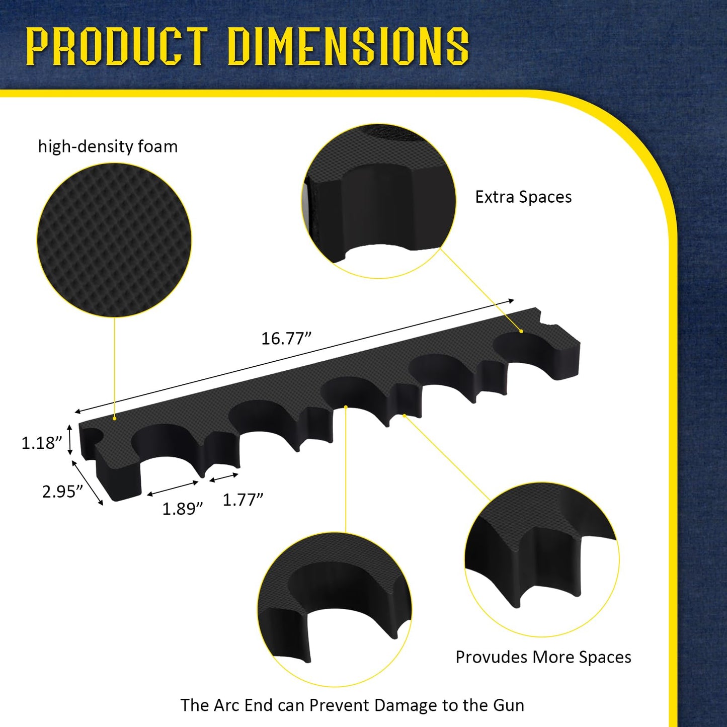 2 Pack Gun Safe Organizer, Gun Rack for Gun Storage, Gun Safe Accessory for Shotgun and Rifle, Shotgun Rifle Barrel Rest, Foam Gun Rack with Magnetic Strip, Gun Holder in Gun Cabinet, Gift for Hunters