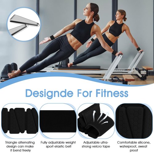 Wrist Weights, 2Pack Adjustable Silicone Weighted Bangles for Women and Men, Wearable Wrist Ankle Weights Suitable for Yoga, Walking and Gym, Arm & Leg Workout, 2lb (Black)