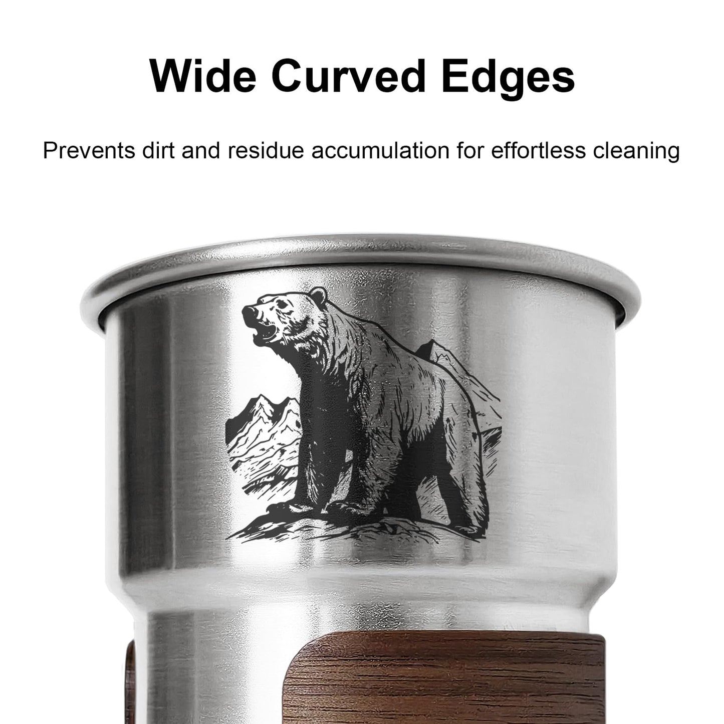 Jutasty Funny Stainless Steel Outdoor Adventurers Cup, Portable Camping Travel Coffee Cup Mug, Hiking Backpacking Outdoor Cup Gifts for Men Father Grandpa Uncle, Animal Polar Bear, 9.5oz(280ml)