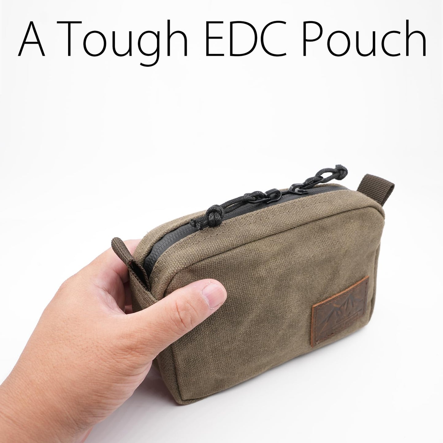 diodrio Belt Pouch for Men Women YKK Zippers EDC Pouch, Belt Bag Waist Pack for Traveling, Hiking, Outdoors, Water Resistant, Heavy Duty Waxed Canvas, Olive, Medium