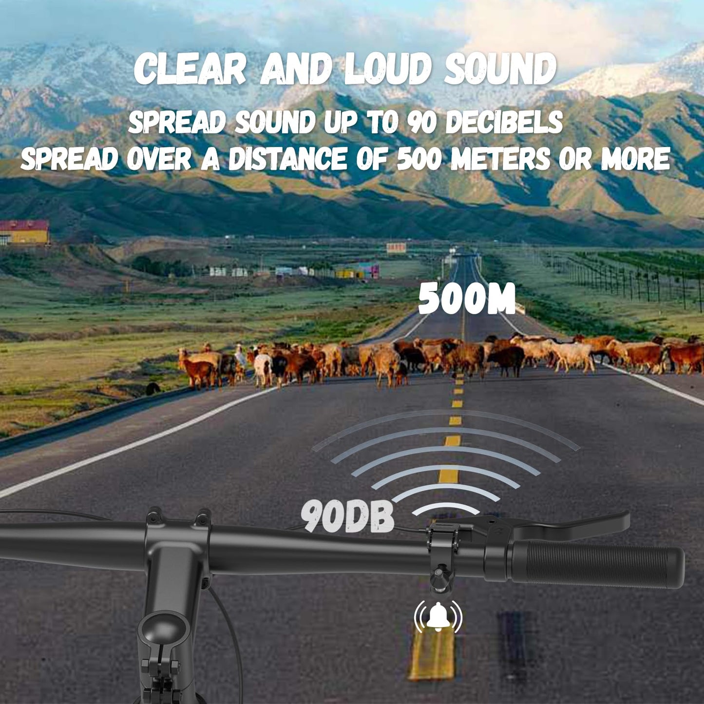 CJAID Bike Bell Aluminum for Handlebar (22mm-24mm), Loud Crisp Clear Sound (90dB-100dB) Bicycle Bell Accessories
