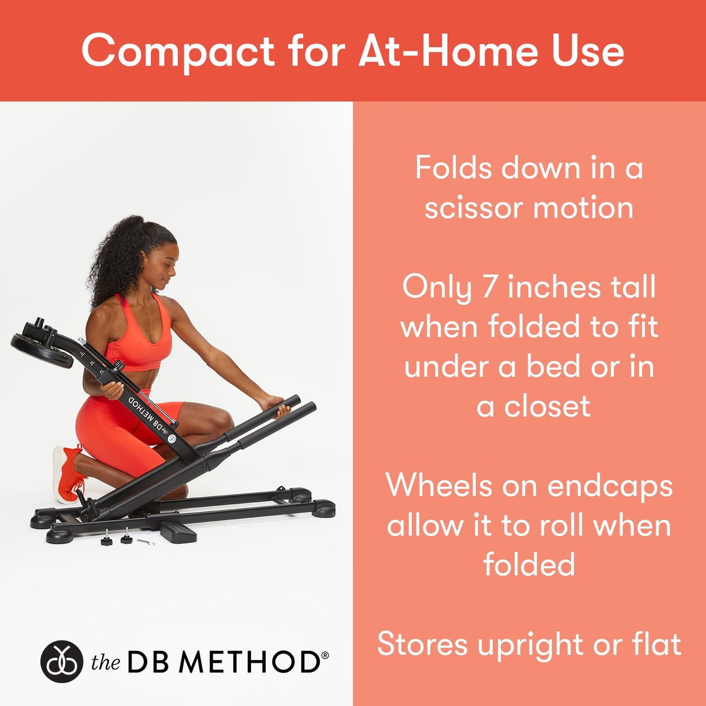 The DB Method Squat Machine with Phone Mount, Workout Equipment for Home Gym, Exercise Leg and Glutes, Low Impact Lower Body Fitness Workouts, Training for Total-Body, Easy Setup, Foldable for Storage