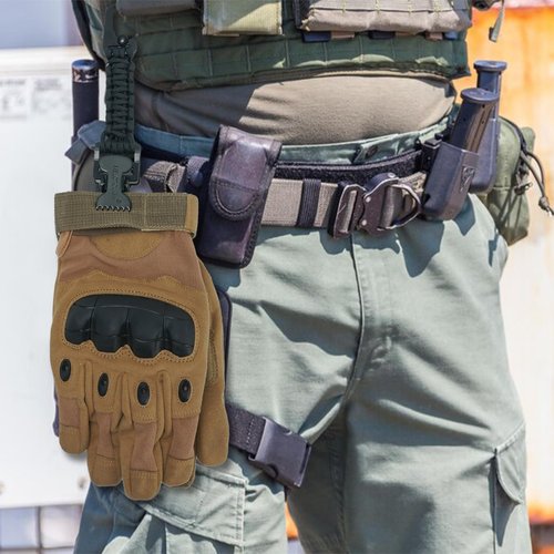 MELOTOUGH Tactical Glove Clip Paracord Glove Holders with 2 Alligator Clips for Tactical,Hiking,Hunting,Work,Outdoor Activities(Black)