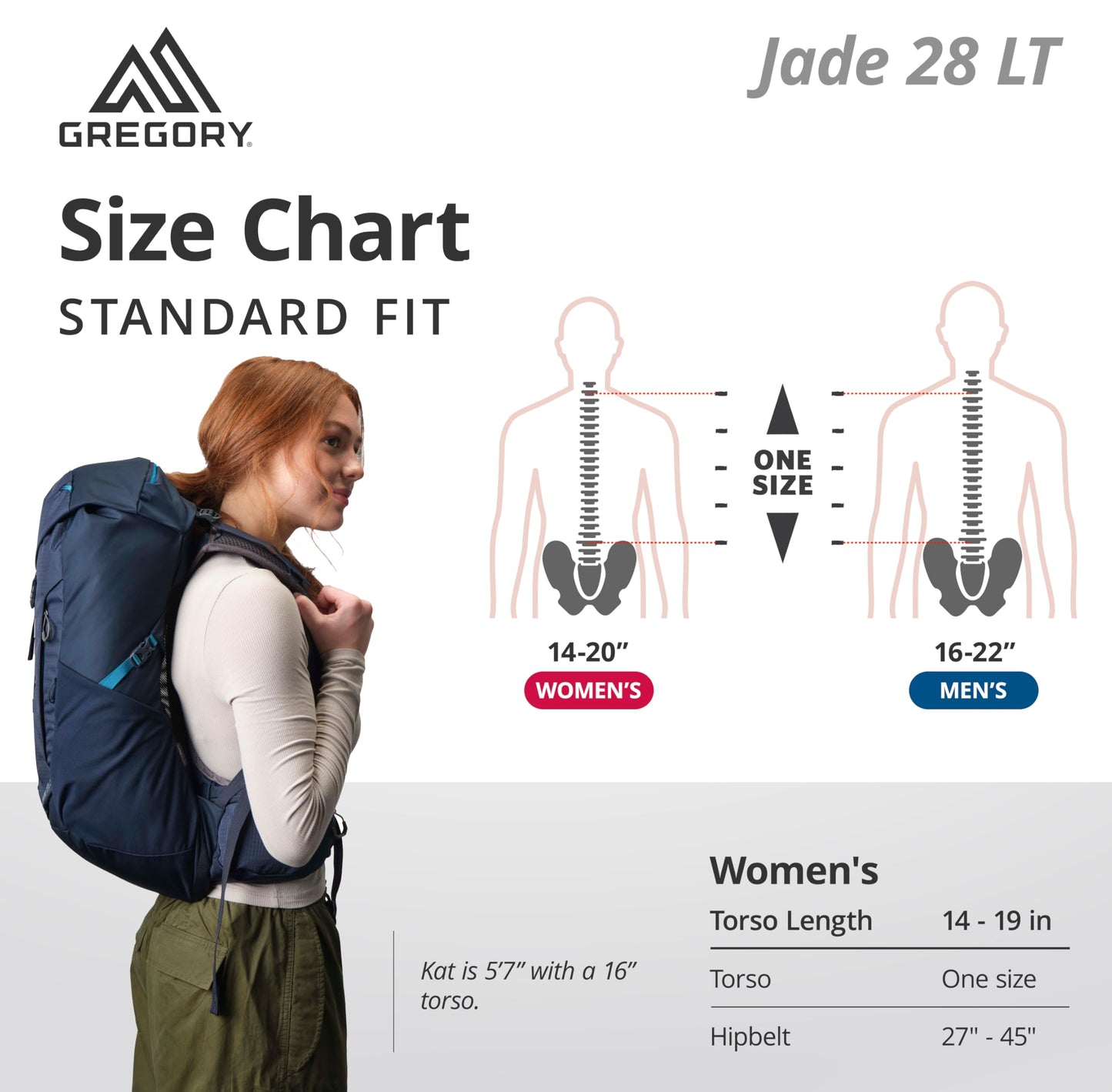 Gregory Jade 28L Women's Day Hiking Backpack, Ventilated Backpanel, Built-In Hydration Attachment for Bladder (Reservoir Not Included), One Size Fits All, Midnight Navy