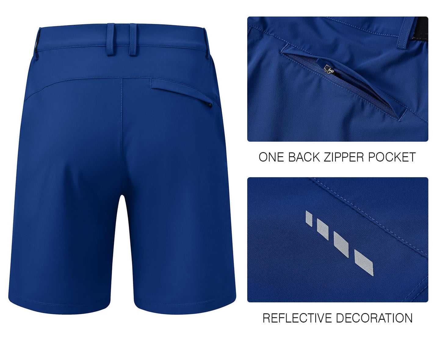 Rdruko Men's Golf Shorts Stretch Dry Fit 9" Lightweight Casual Dress Shorts with Pockets(Royal Blue, US 34)