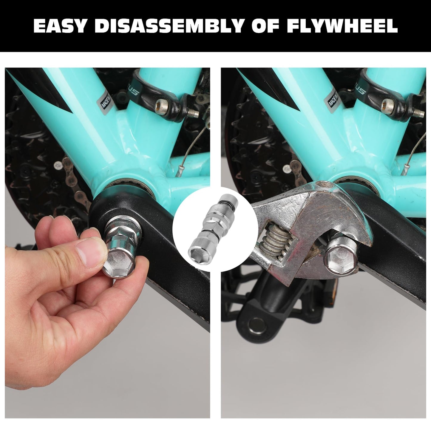 JUPSK Bike Crank Puller, Bicycle Crank Removal Tool Square Crankset Arm Remover Bike Crank Remover Bicycle Crank Extractor (Silver)