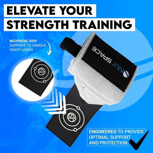 Heavy-Duty Lifting Wraps and Straps - Weightlifting Wrist Wraps and Deadlift Straps - for Men and Women (Grey)