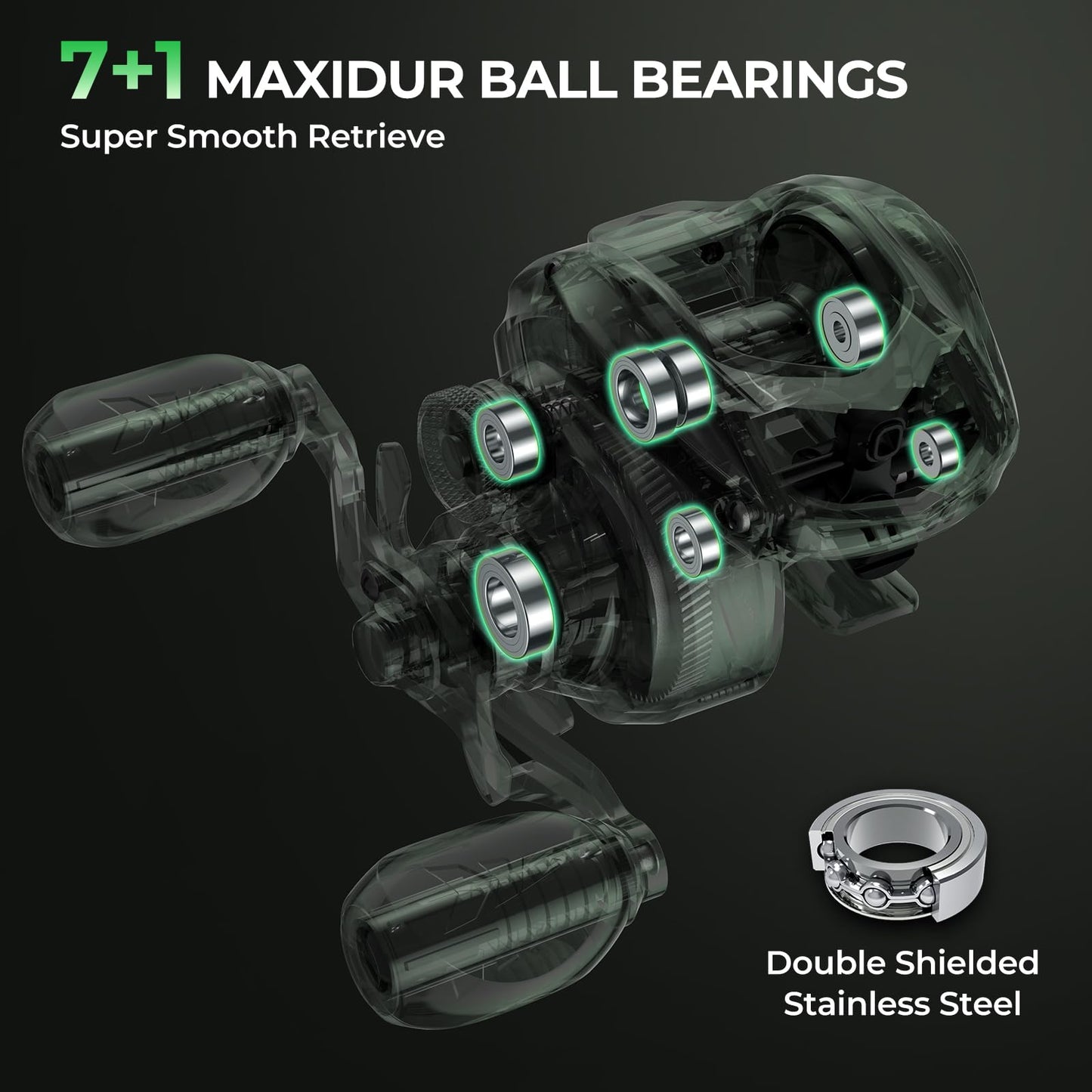 KastKing Spartacus II Baitcasting Fishing Reel Combo,6'8" MH,Left Handed Reel