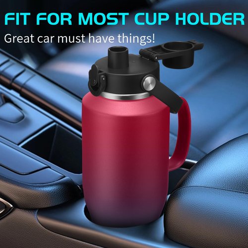DIGJUPER 40 oz Water Bottles with Handle that Fit Cup Holders and 64oz Water Flask, Stainless Steel Water Bottle with Straw, Paracord Handle & Sleeve Strap