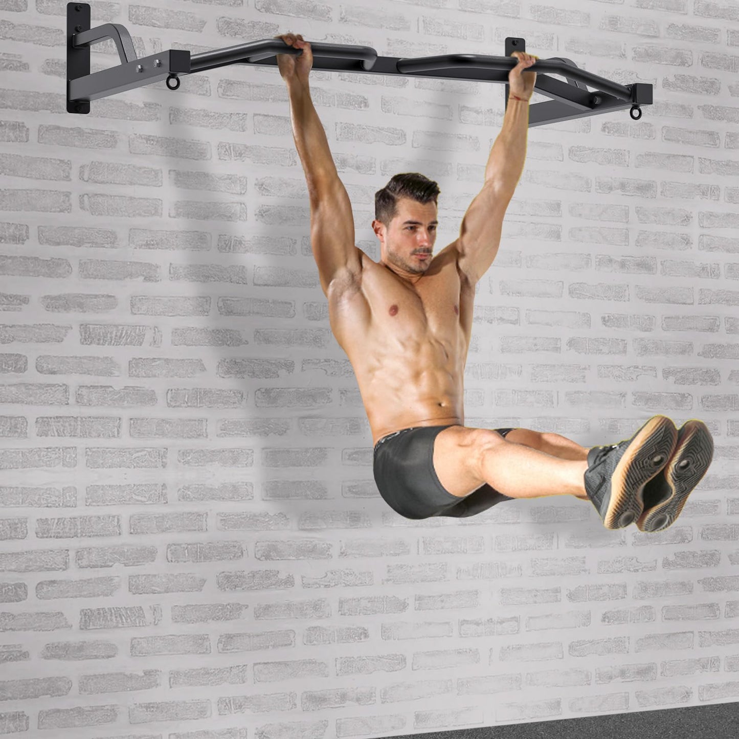 Kipika 48" Heavy Duty Wall Mounted Pull Up Bar,Multi Grip Chin Up Bar, Home Gym Workout Bar for Strength Training Exercise,Body Workout Home Gym System