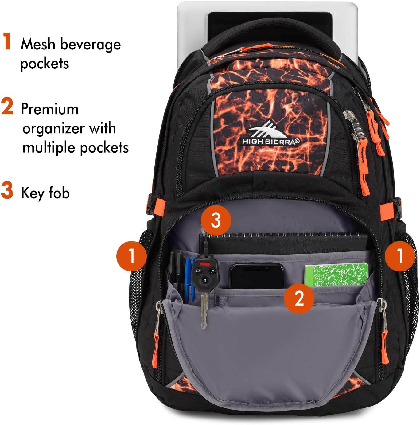 High Sierra Swerve Laptop Backpack, Crimson/Black, One Size