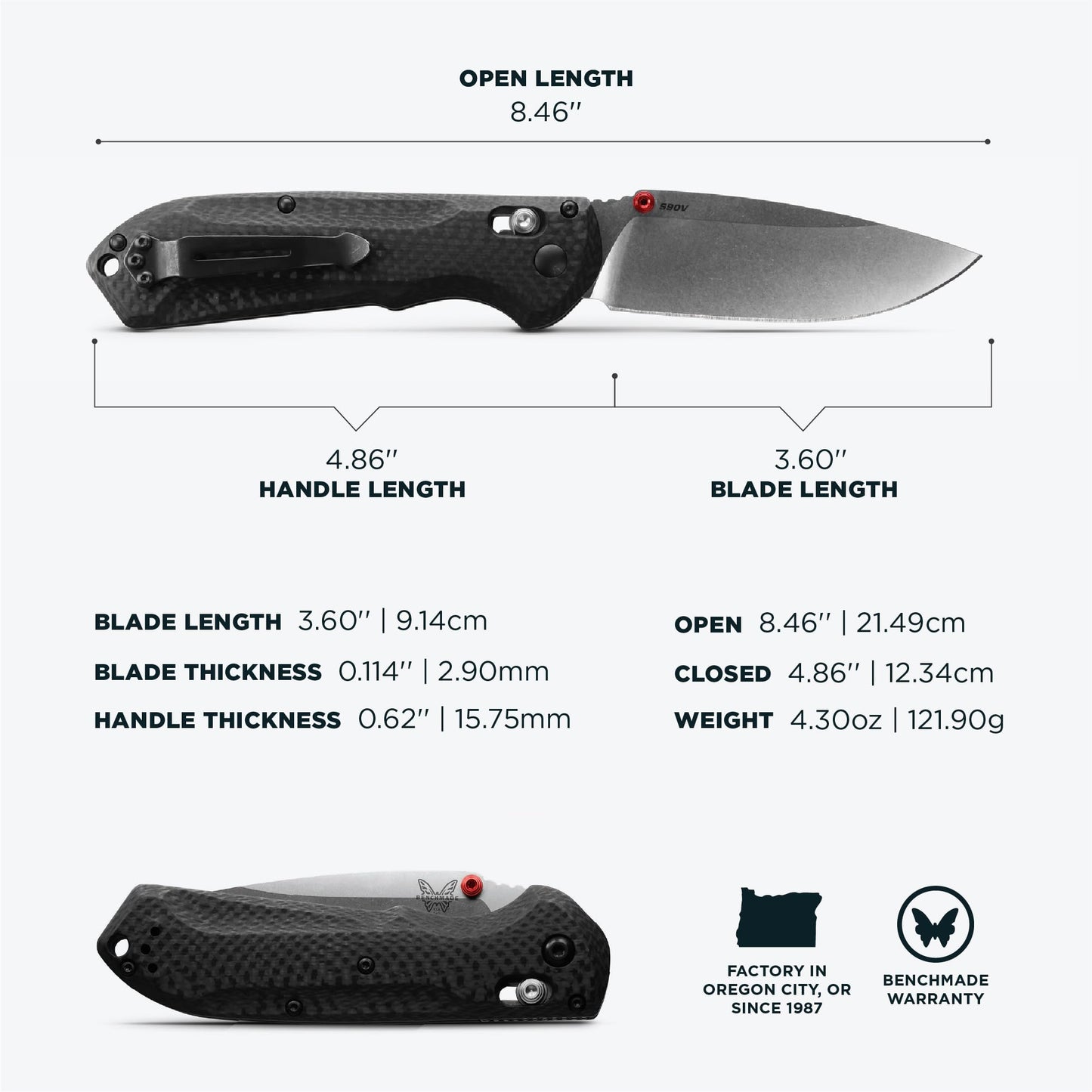 Benchmade - Freek 560-03 Knife with Carbon Fiber Handle (560-03)