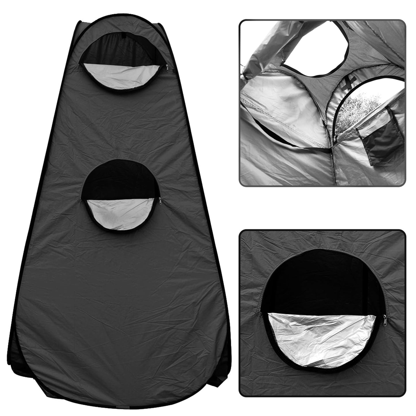 Petgin Pop Up Tent Upgrade Privacy Shower Tent Portable Outdoor Sun Shelter for Toilet Camping Biking Beach-Black