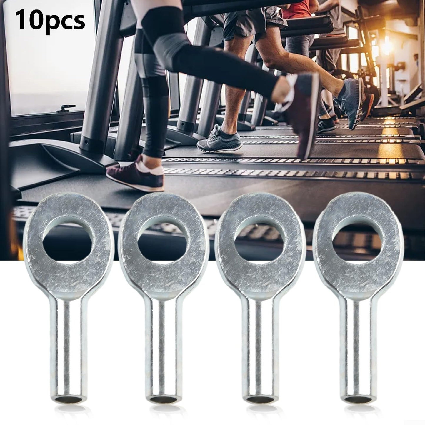 10 Pcs Gym Pulley Machine Cable Eyelet Terminal Interface Port, Gym Machine Accessories For 5Mm/6mm Cable Ball Stopper Interface Port Components For Various Equipment Cables(6mm)