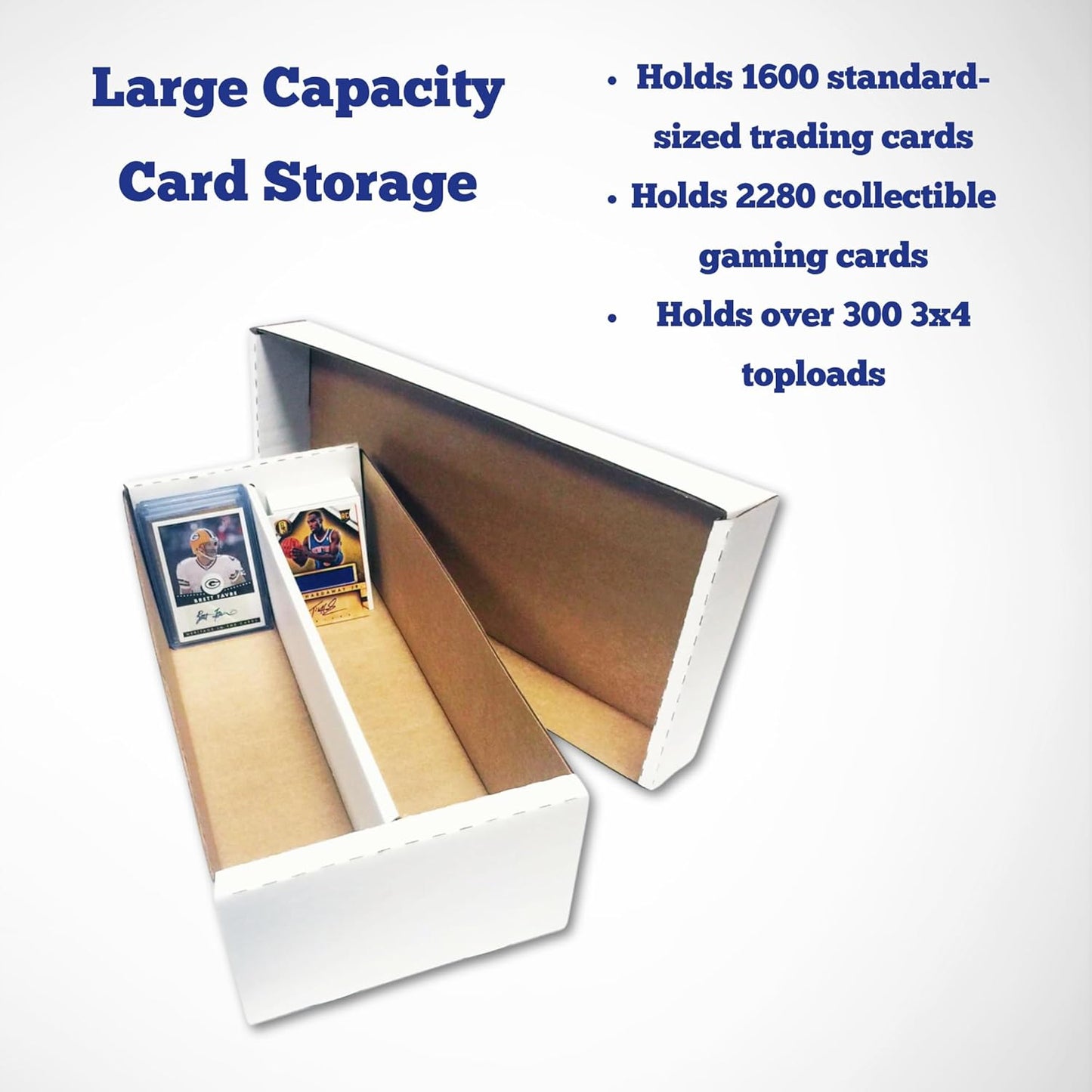 (10) Shoe 2 Row Storage Box (1600 Ct.) - Corrugated Cardboard Storage Box - Baseball, Football, Basketball, Hockey, Nascar, Sportscards, Gaming & Trading Cards Collecting Supplies by MAX PRO