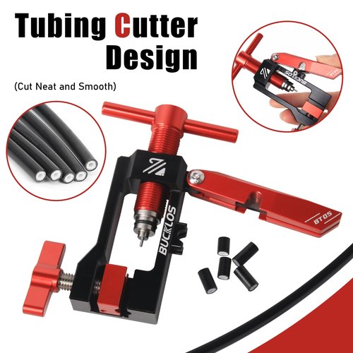BUCKLOS Bike Brake Hydraulic Disc Brake Hose Fitting Insert Tool, 2 in 1 Needle Driver Insertion Tool with Mineral Hose Cutting Tools BT05 for MTB Road Bike Compatible with BH90/BH59/Avid/MAGURA/Banjo