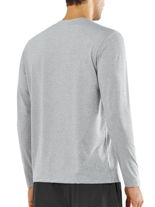 NORTHYARD Men's Long Sleeve Running Shirts Quick Dry Athletic Workout Gym Sun Protection UPF 50+ Shirt Hiking Swim Rash Guard Grey Heather XL