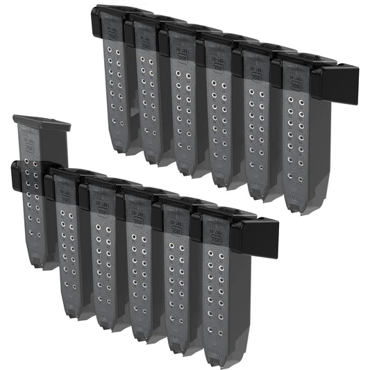 2Pack Magazine Mount for Glock 17 19 22 23 26 31 32 33 34 | Handgun Mag Holder Wall Mount Storage Rack | Mag Holder Display for Gun | Gun Magazine Holder Fit for Glock 17 Accessories (12 Slots)