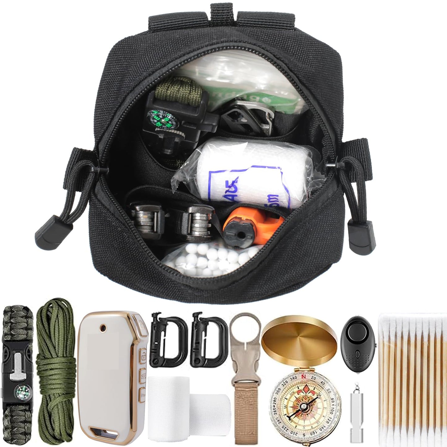 2 Pack Mini Tactical Molle Compact Ammo Pouch - General Purpose Admin Pouches Small Admin Molle Pouches EDC Tool GP Pouch Bag Horizontal Utility Multi-Purpose Waist Belt Bag(Black)