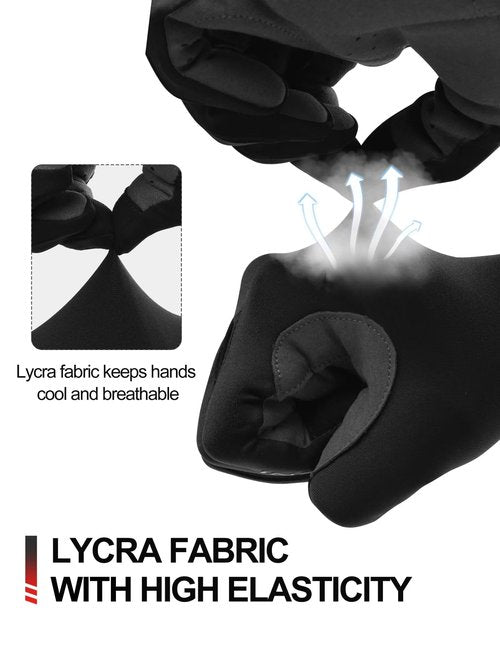 INBIKE Breathable Full Finger Bike Gloves for Men Women, Gel Pad Cycling Touchscreen Mountain Biking Gloves, Reflective Anti-Slip Workout Bicycle Gloves Black XX-Large