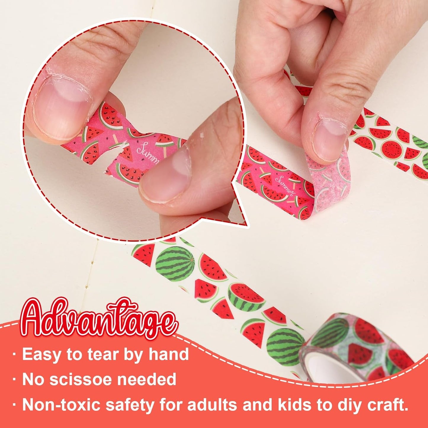 12 Rolls Strawberry Washi Tape Sweet Red Berry Decorative Masking Tape Set Summer Fruit Wrapping Paper Tapes for Scrapbook Journal DIY Art Crafts