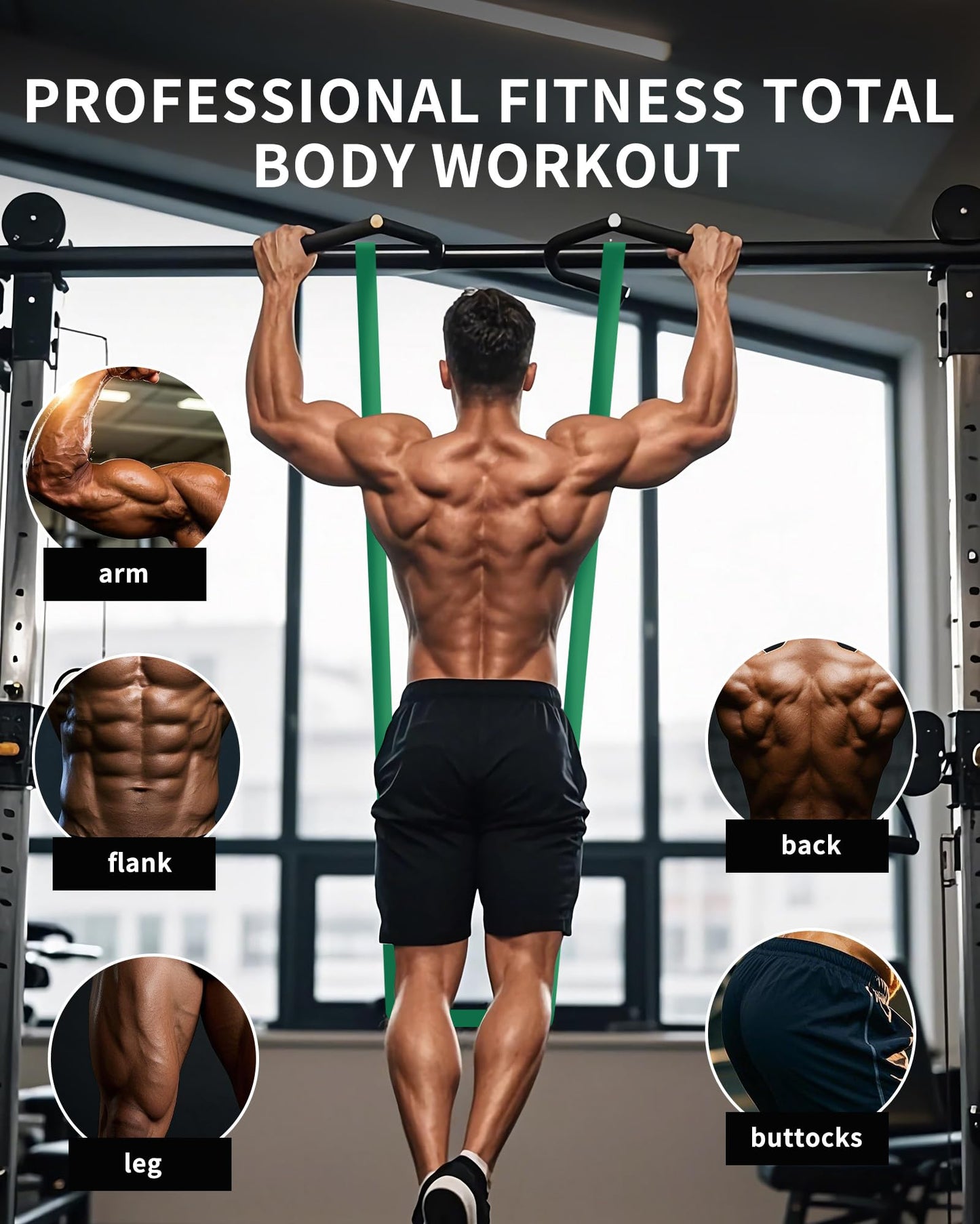 LAKXSF Pull Up Bands Set - Resistance Bands for Men and Women - Exercise, Stretching, Muscle Training - Ideal for Home/Gym Workouts - Includes Door Anchor and Elastic Bands