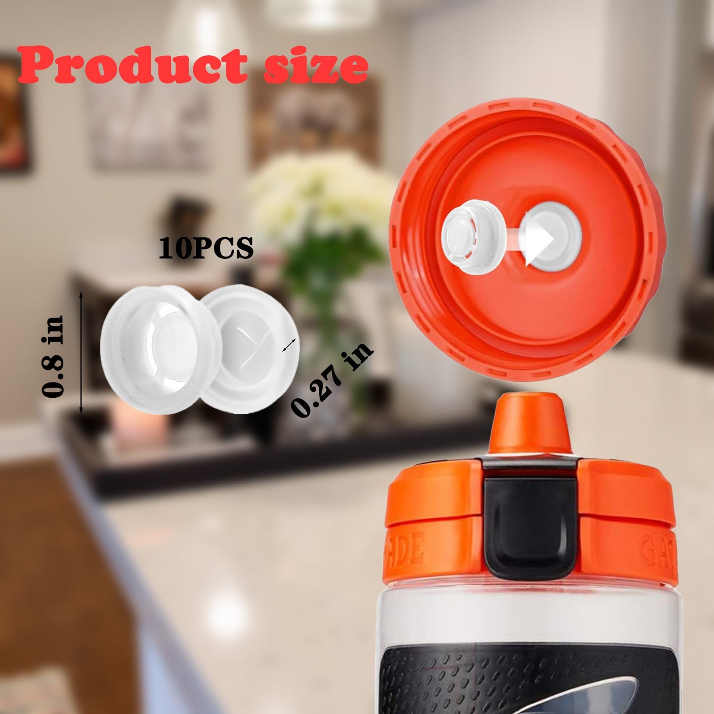 10 Pack Replacement Valves Compatible with Gatorade Water Bottle Dispensing Rubber Valves Silicone Valve Replacement Accessories for Gatorade GX 30oz & Squeeze Bottle 32oz Plastic Inserts No Leak