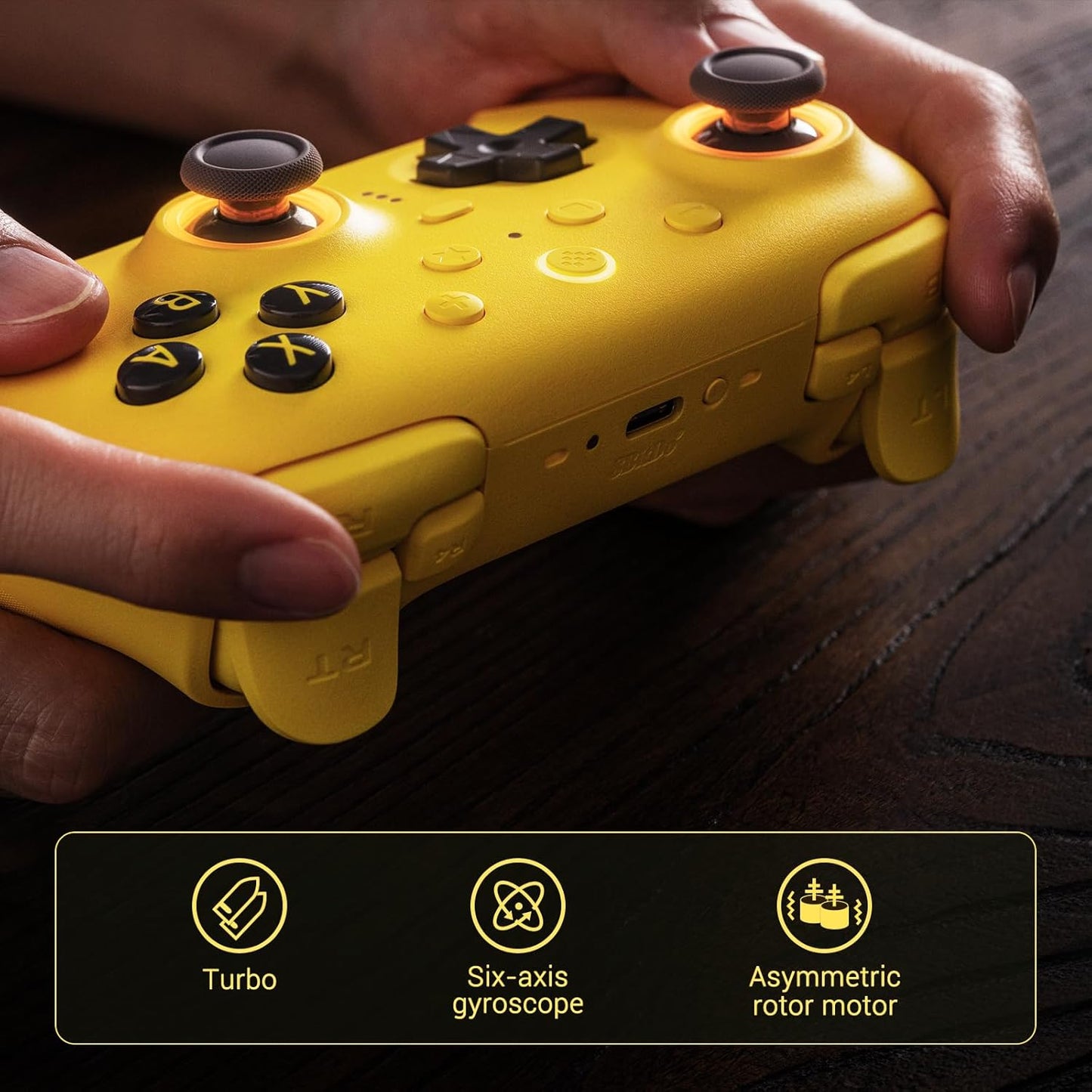 8BitDo Ultimate 2 Bluetooth Controller for Switch, Switch 2, PC&Windows,Switch Pro Controller with TMR Joysticks,Tactile/Hall Triggers,Programmable L4/R4 Bumpers,2 Back Paddle Buttons,RGB Ring,Yellow