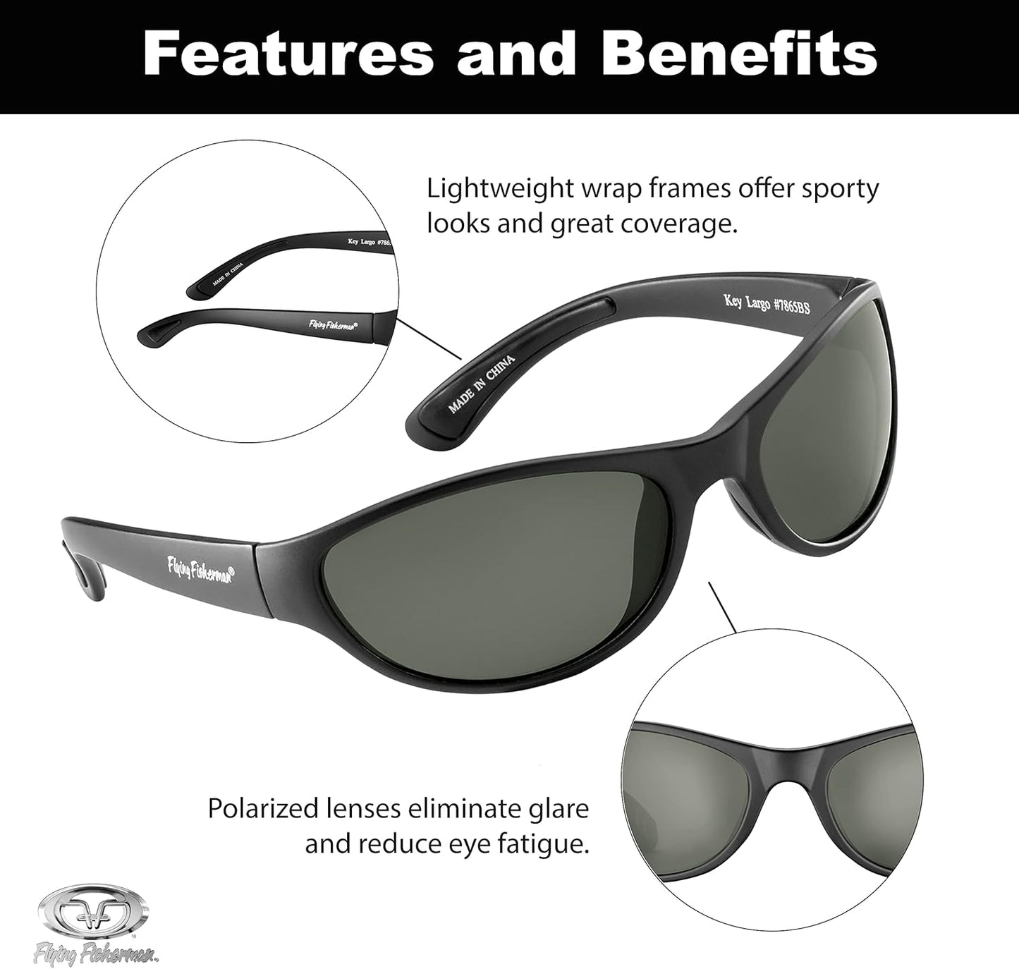 Flying Fisherman Key Largo Polarized Sunglasses with AcuTint UV Blocker for Fishing and Outdoor Sports