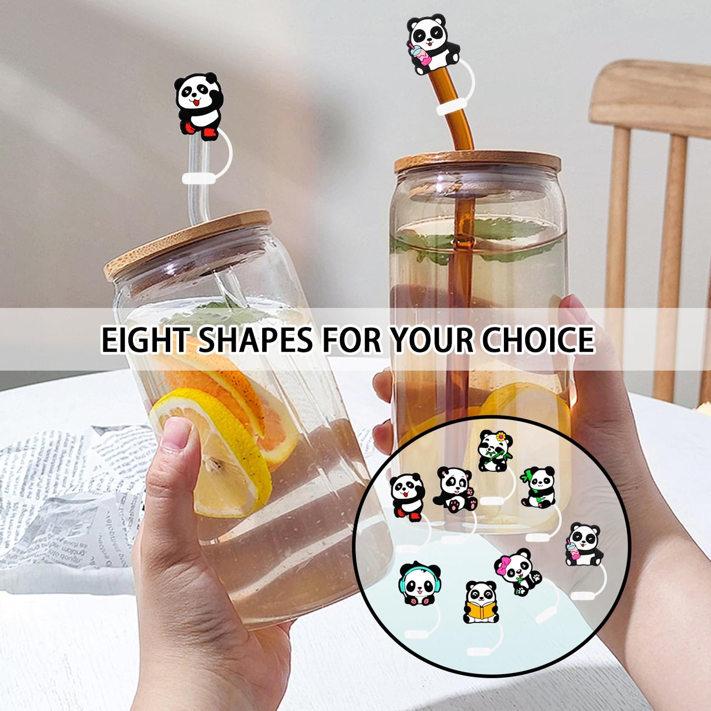 8 Packs Straw Cover Cap for Stanley Cup, Silicone Straw Topper Compatible with 30&40 Oz Tumbler with Handle, 10mm Reusable Straws Tips Lids, White