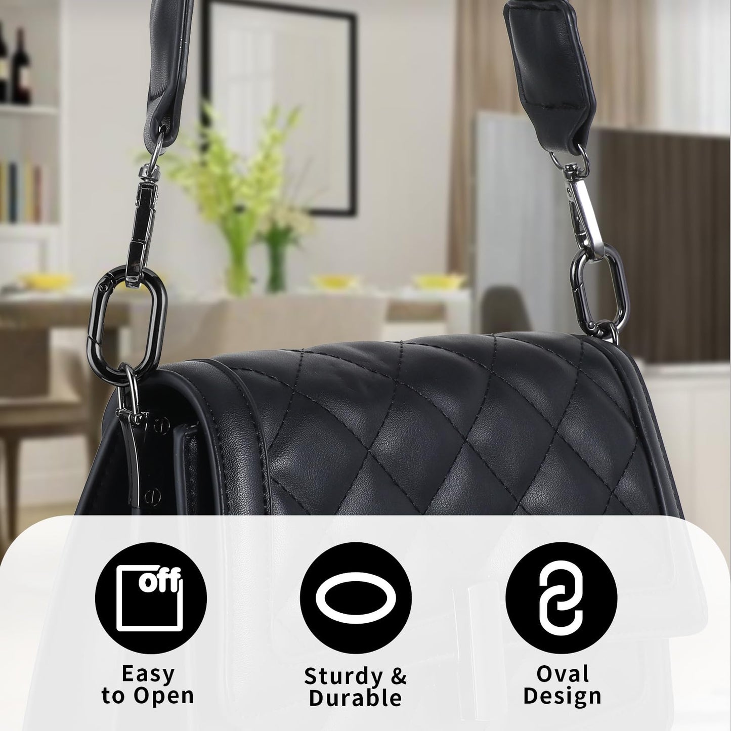 10 Pcs Small Carabine Black Mini Carabiner Clip 1in Tiny Spring Snap Hook Heavy Duty Key Ring for Car Keychain Hooks Outdoor Camping Fishing Climbing Hiking Wallet Purse Keychain Replacement