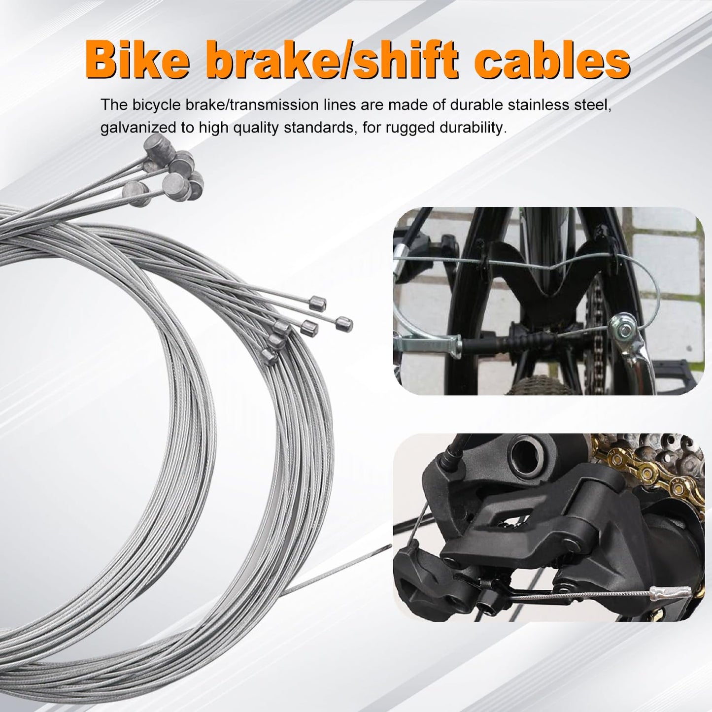 weideer Stainless Steel Wire Cutter Bike Brake Cable Housing Shifter Cable Housing Universal Bike Cable Kit Bicycle Brake Cable Shift Cable with Bike Cable End Caps O-Rings