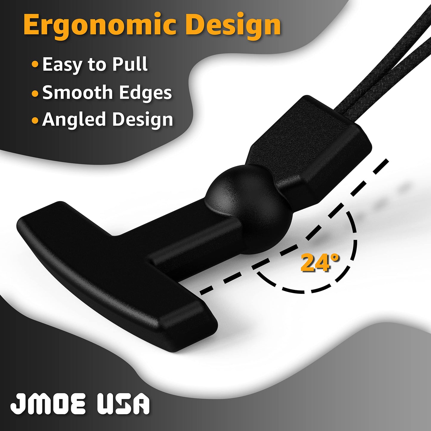 Jmoe USA Zipper Pulls for Yeti Hopper Flip, RTIC Soft Cooler, Day Cooler, Backpack, and Totes | Made of Tough Military Grade Paracord and Rigid Plastic | Improved Ergonomic Design | 2-Pack